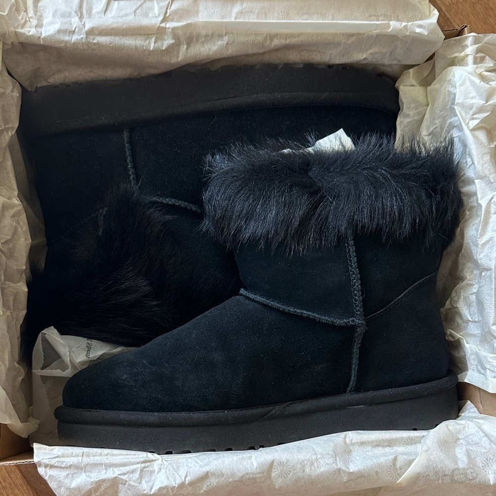 UGG Women’s Black Milla Boots with Fur Lining